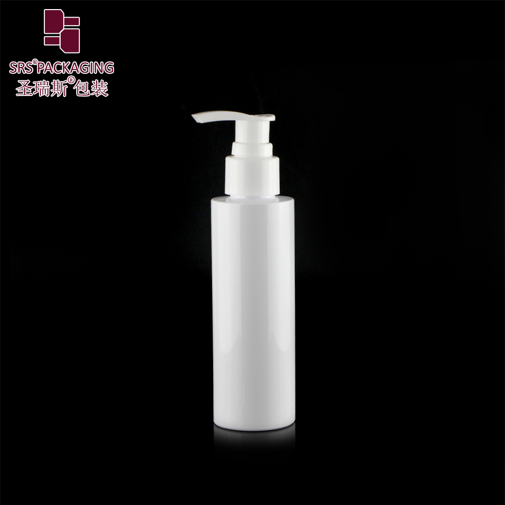 Best Selling Eco Friendly PET Plastic Pink white Cosmetic skin care set lotion pump container 120ml