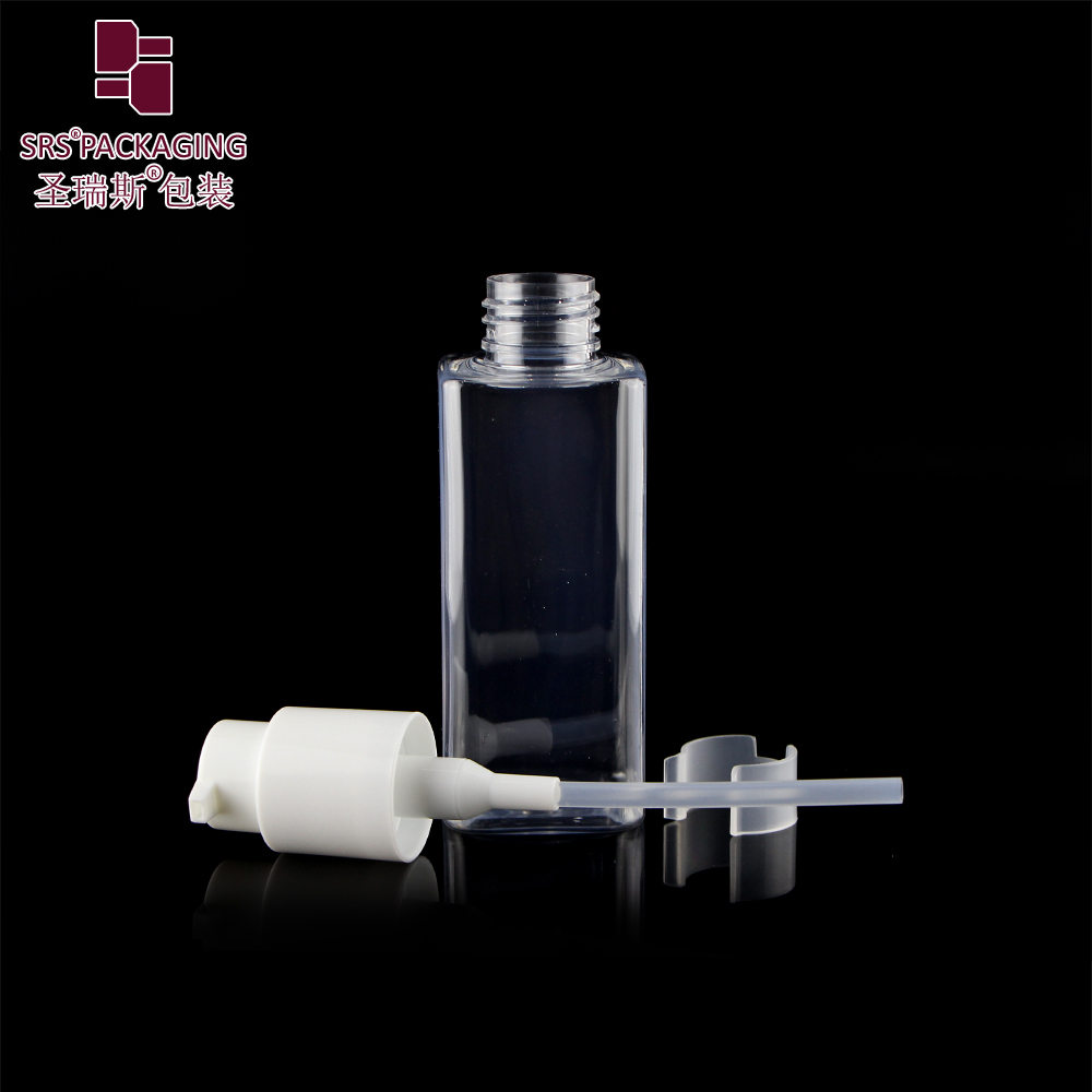 New empty cosmetic facial cleanser 120ml clear PET plastic cream / gel pump bottle