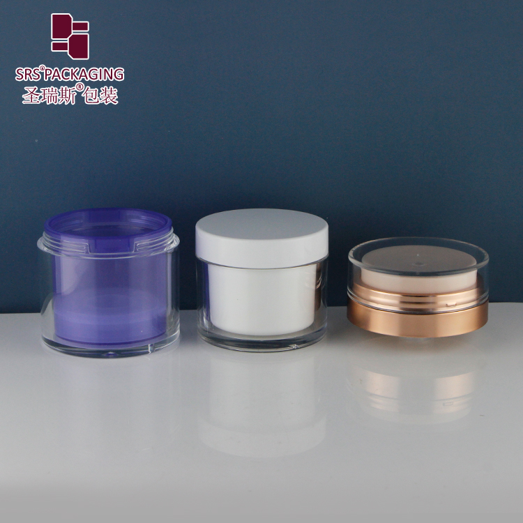 2021 new product replaceable inner airless pump acrylic cream jar with color decoration