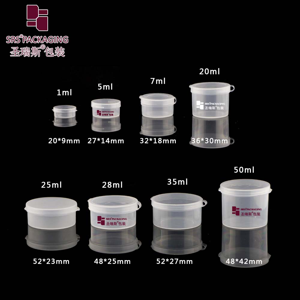 glitter sample jar flip lid plastic mini small jar portable for face cream little  jar for facial care