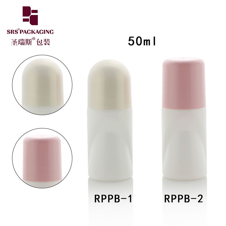 Big size empty deodorant 50ml roller ball container body oil bottles roll on