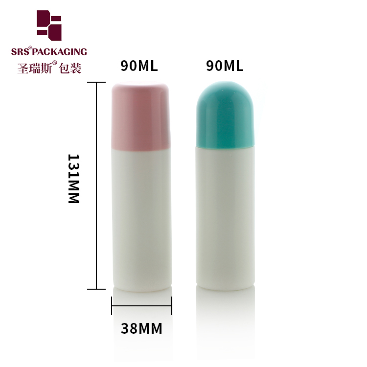 Big size deodorant container custom color 90ml roll on bottle