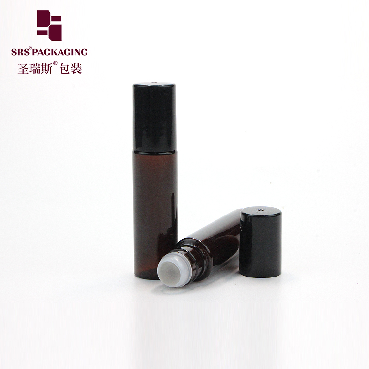 Wholesale Glass Ball 10ml Roll on PET eco friendly Bottle Roller Bottle Container for Lip Oil Hair Toxic Pack 100% NO Leakage