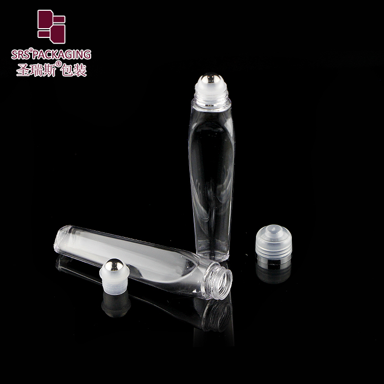 12ml eye serum roller ball roll on bottle with steel ball custom plastic cosmetic packaging