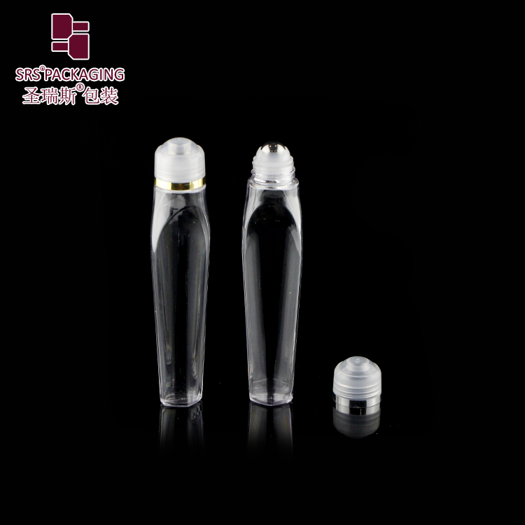 12ml eye serum roller ball roll on bottle with steel ball custom plastic cosmetic packaging