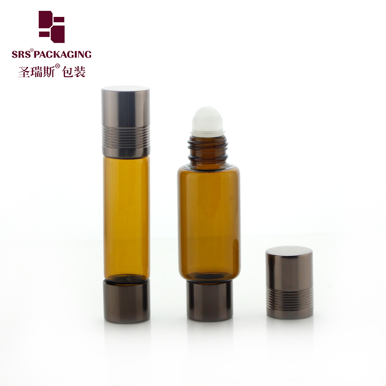 8ml 12ml Glass Amber Roll On Bottle Perfume Packaging Essential Oil Double Ended Roller Bottle