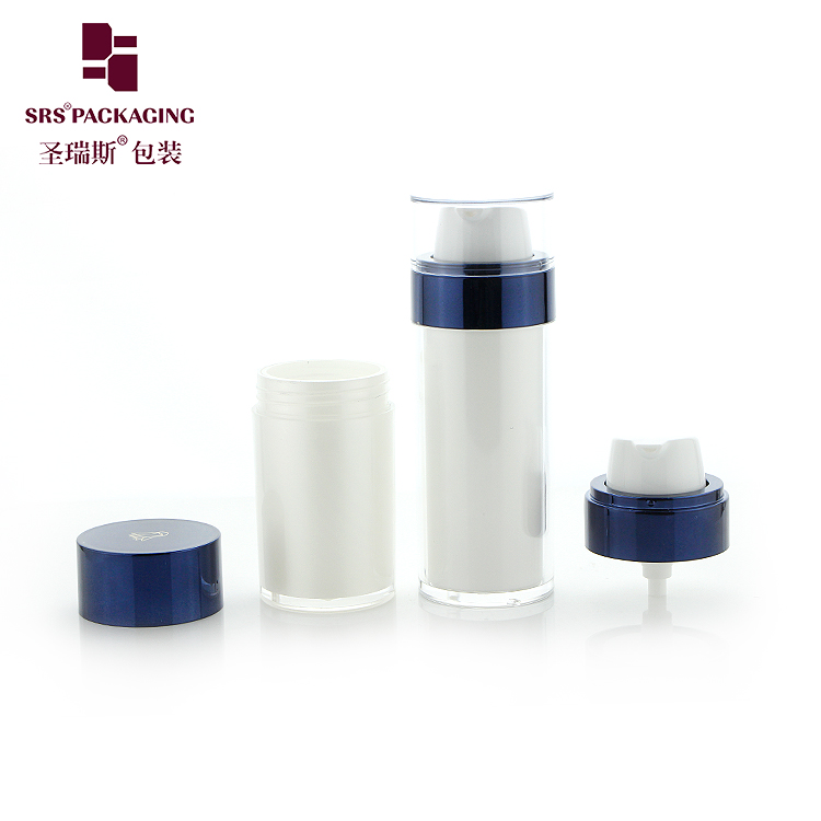 30ml 50ml white cream essence serum packaging bottle custom color cosmetic airless pump bottle