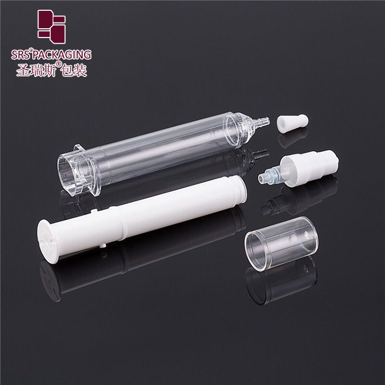 AY001 Manufacturer 5ml 10ml 20ml high-end cosmetic plastic airless syringe bottle