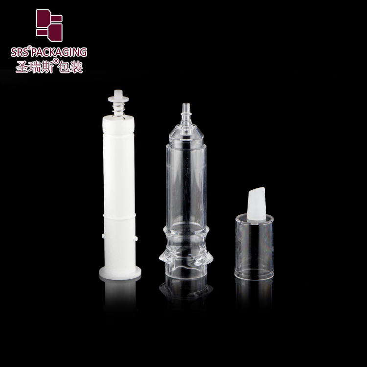 AY008 5ML Airless Pump Bottle simple design white Cosmetic Syringe Packaging