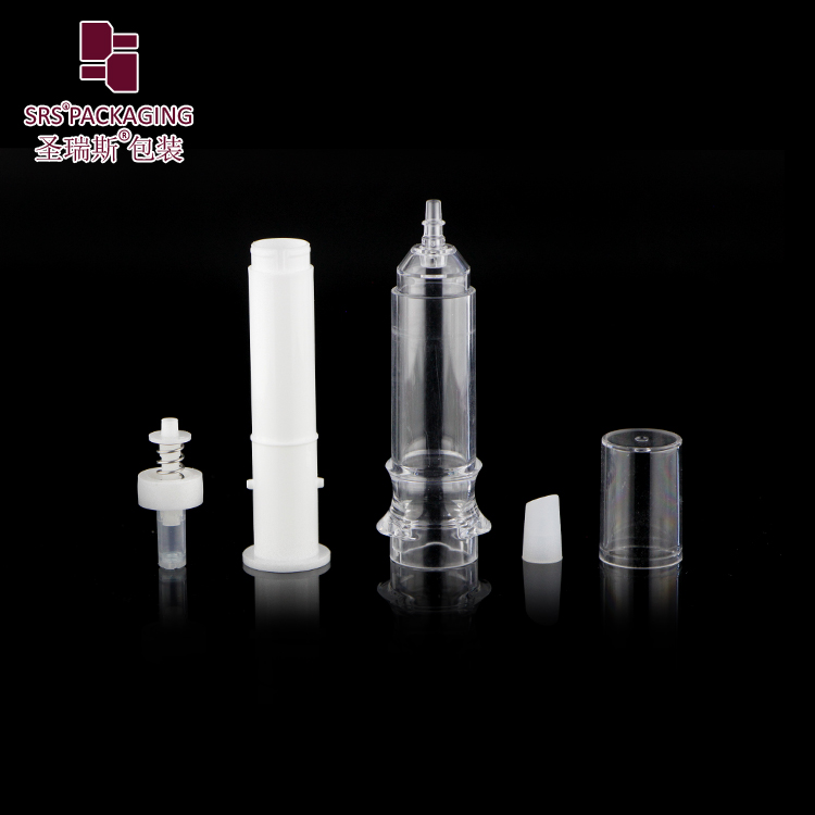 AY008 5ML Airless Pump Bottle simple design white Cosmetic Syringe Packaging