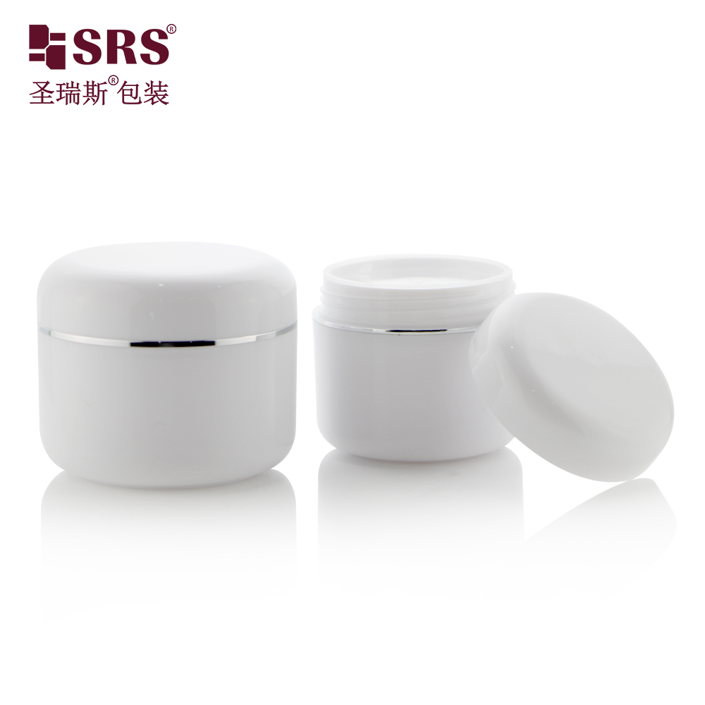 SRS19 Custom color white empty 5ml 10ml 20ml 30ml 50ml 200ml eco friendly PP  plastic cream jar 100ml