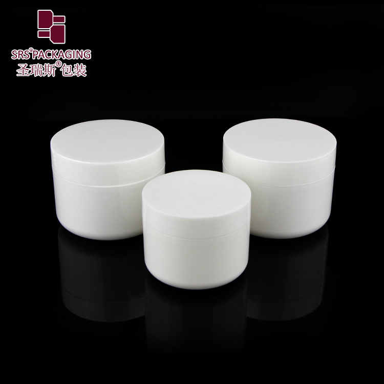 SRSA1 Cosmetic Cream Jar Packaging Custom White Glossy Single Wall PP PCR Plastic Jars 15ml 20ml 30ml