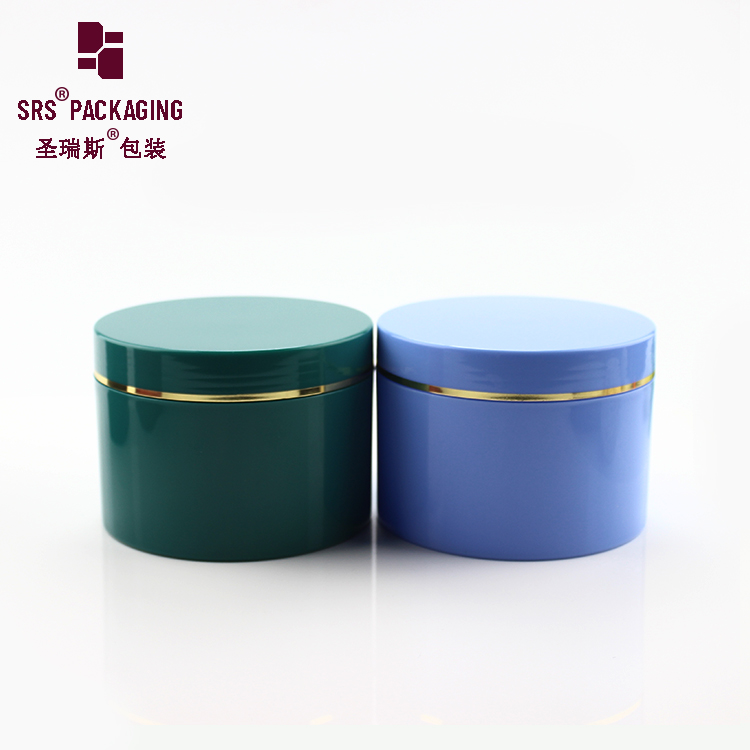 SRSC 250ml 300ml 400ml 500ml body lotion plastic green cosmetic jar