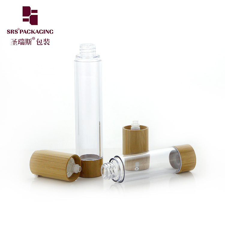 BTA021B Eco-friendly Bamboo packaging cosmetic airless cream pump bottle 15ml 30ml 50ml