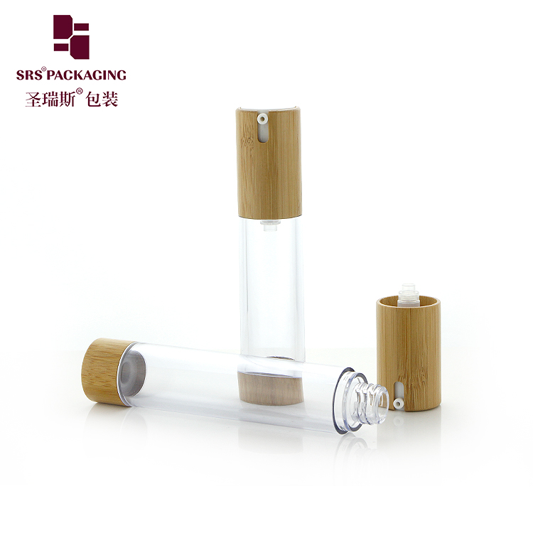 BTA021B Eco-friendly Bamboo packaging cosmetic airless cream pump bottle 15ml 30ml 50ml