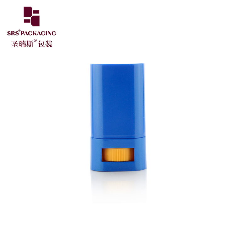 D043 Oval shape 15ml 20ml PP plastic rotating eco deodorant container custom color and logo