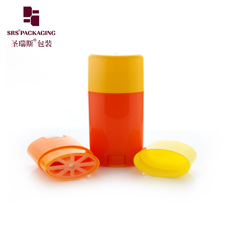 D040 40ML Factory Sell Oval Shaped Sun Protection Stick Bottle For Skincare Filling Deodorant Container