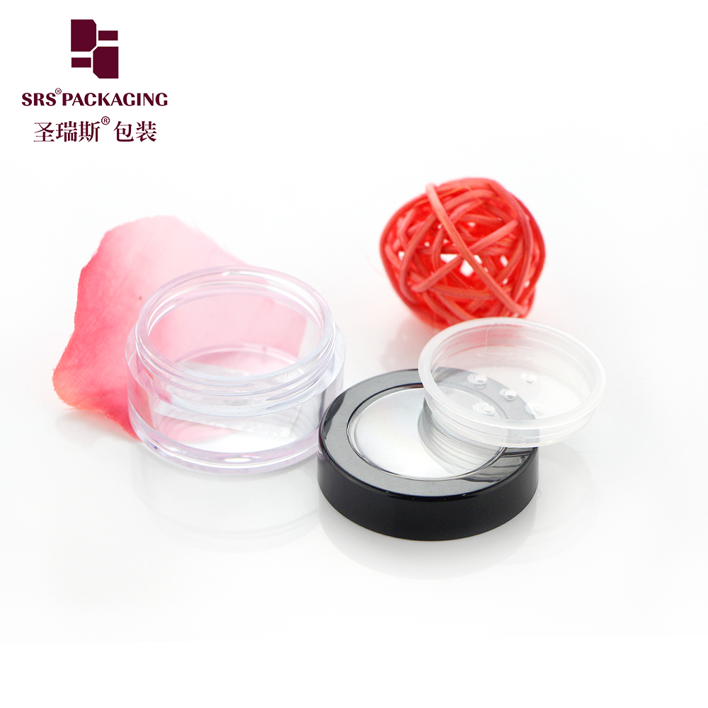 S020 5g 10g 20g 30g Clear Round Plastic Case with sifter Loose Powder Jar