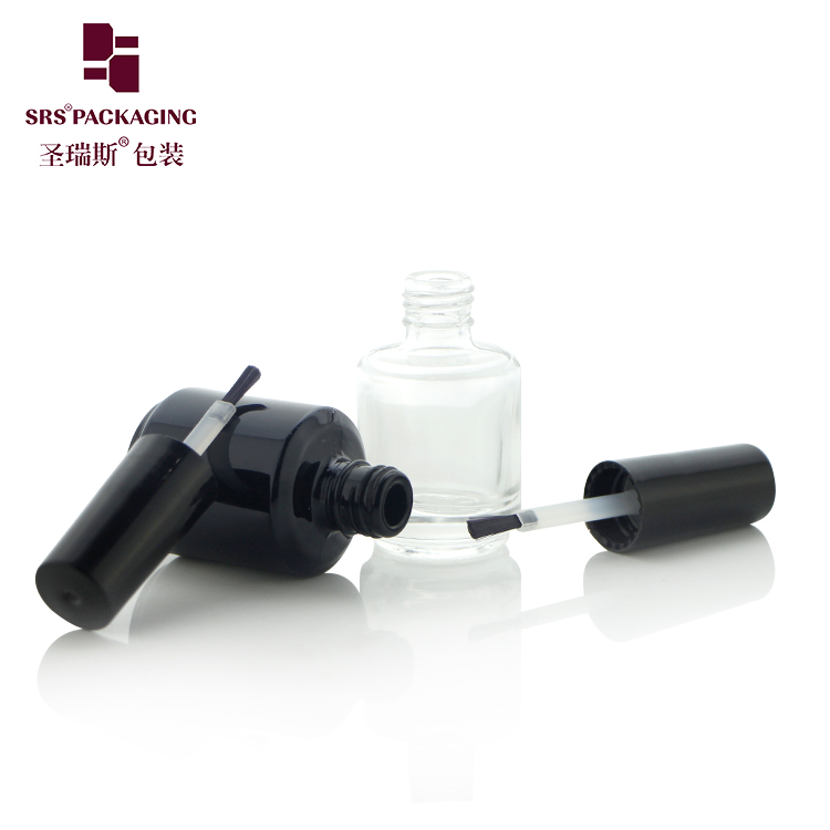 NG-033 10ml  round Luxury empty UV gel nail polish bottle with chart black brush caps