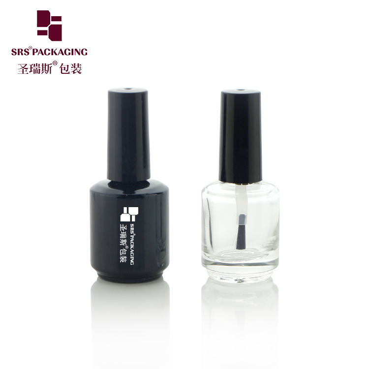 NG-033 10ml  round Luxury empty UV gel nail polish bottle with chart black brush caps