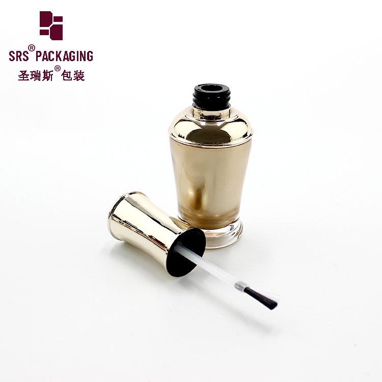 NP009 Luxury acrylic cosmetic packaging nail polish bottle plastic 8ml with brush