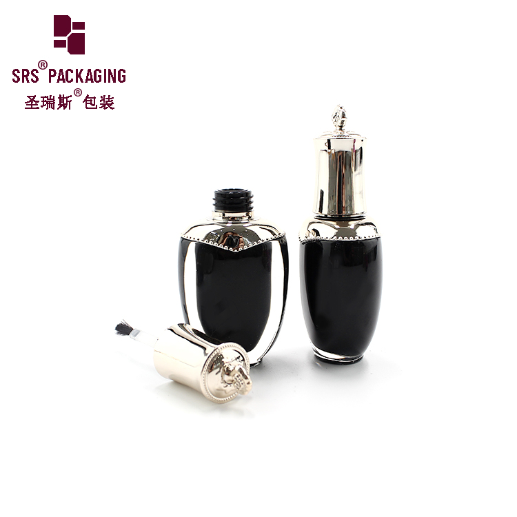 NP010 Custom black luxury cosmetic packaging empty nail bottle