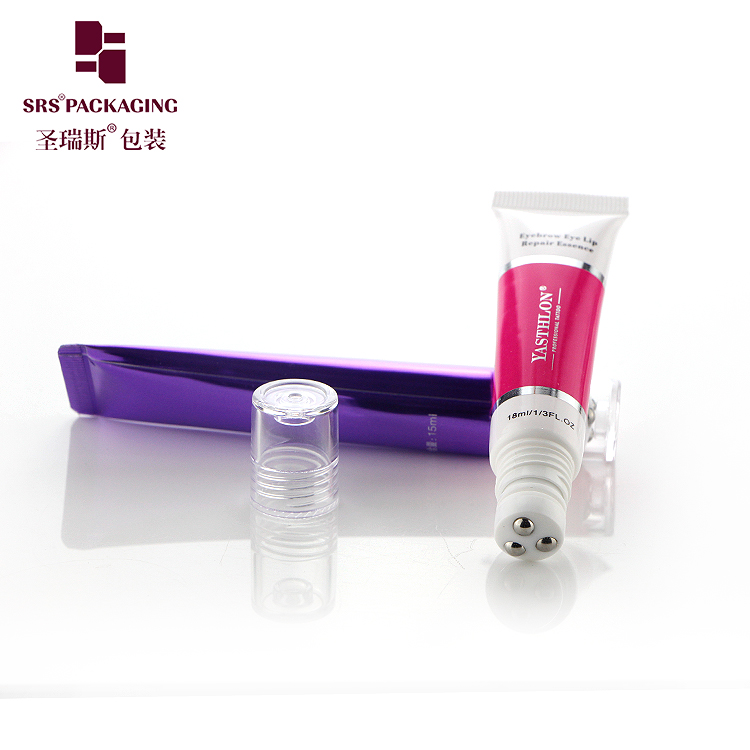 Unique design eye care 3 roller ball tube plastic cosmetic skincare packaging 15ml 20ml 25ml