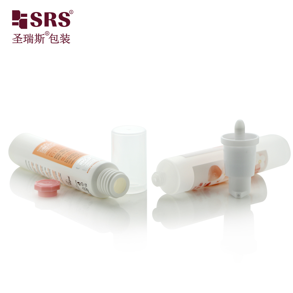 Offset Printing Pink Flower Pattern Soft Tube PE Tube Container For Hand Cream Hand Moisturizer Octagonal Screw Cap