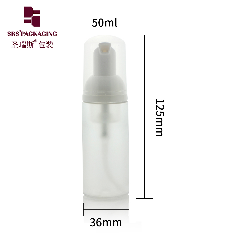 Empty white PET plastic bottle 50ml Facial Cleanser foam pump skincare set container packaging