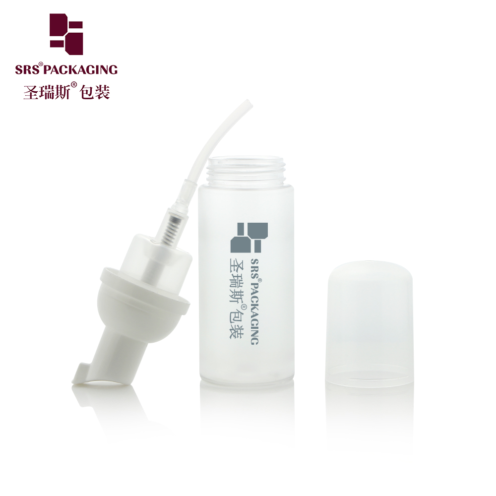 Empty white PET plastic bottle 50ml Facial Cleanser foam pump skincare set container packaging