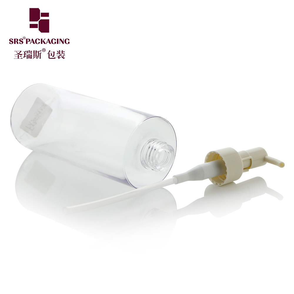 Flat Shoulder PET 300ml Bottle PCR Eco-friendly Recycable Pump Bottle For Hand Soap in Salon
