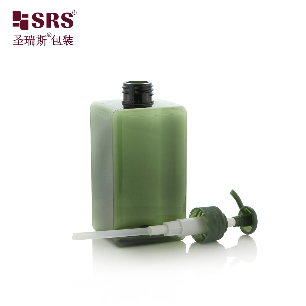 Factory Sale 50ml Rectangle Shape Shampoo Bottle PET Plastic Cosmetic Packaging Translucent Pink Hair Care Bottle