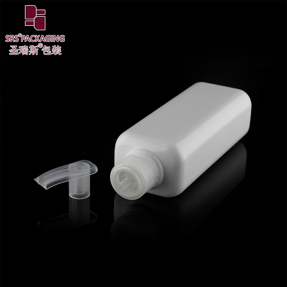 230ml empty packaging eco-friendly PET plastic square shampoo bottle for lotion