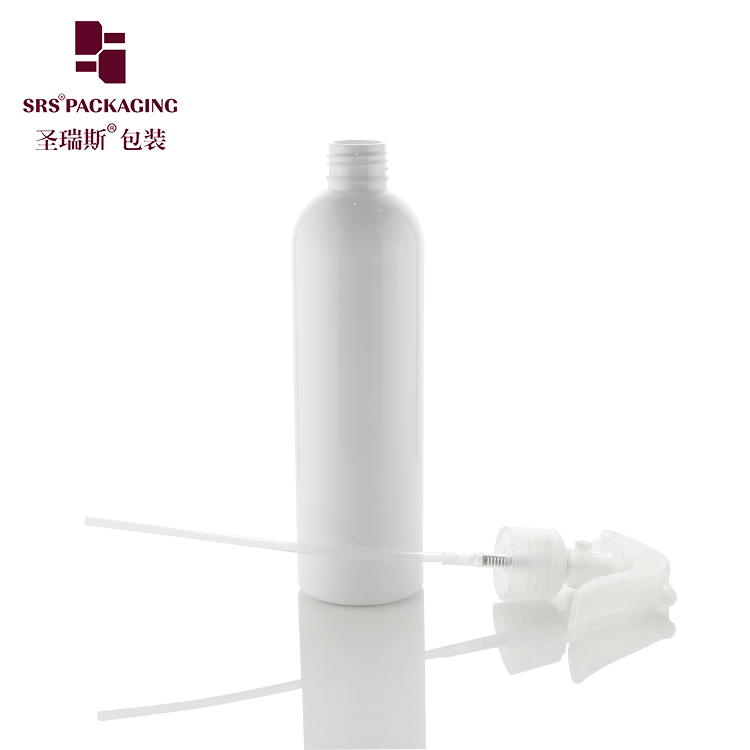white wash bottle cosmetic pump bottles white round pet shampoo bottle 250ml