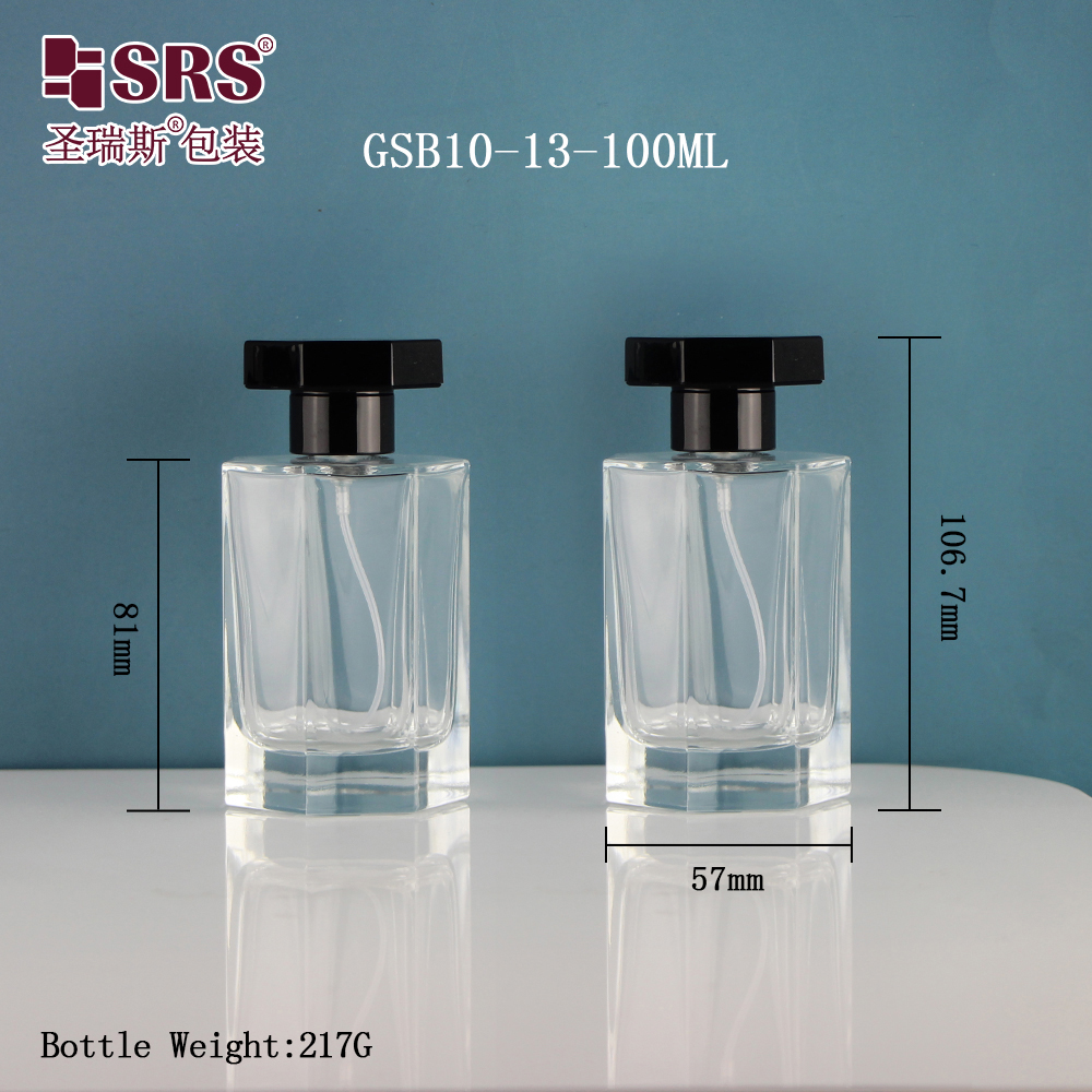 Clear Glass Perfume Bottle with Sprayer Atomizer Perfume Container Luxury Packaging 50ml 45ml