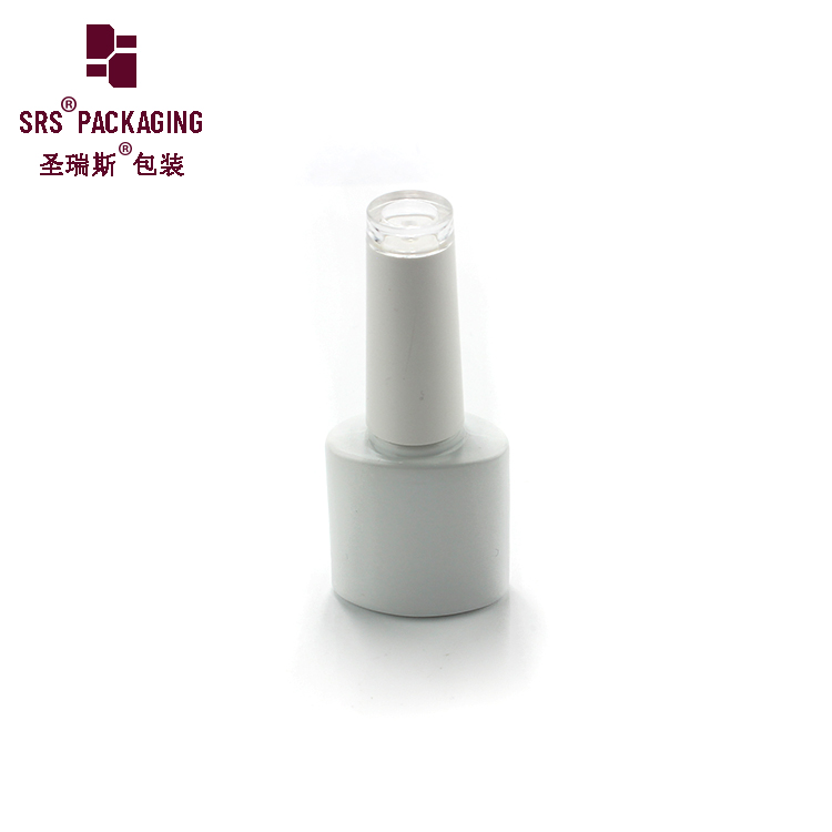 Empty Nail Polish Bottle White Frosted Nail Gel Bottle Oval Glass Packaging for Nail Care On Sale