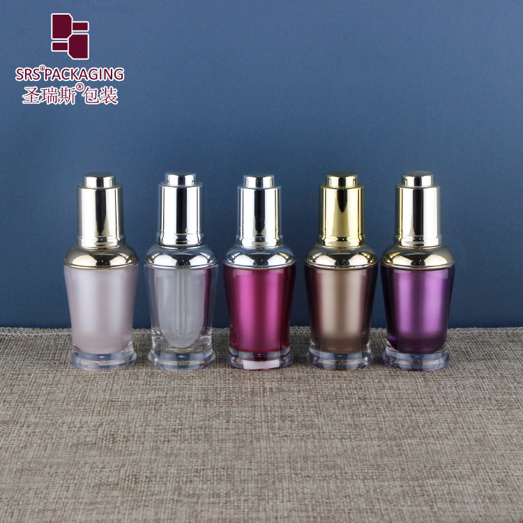 Professional Custom Acrylic Cosmetics Dropper Bottles 8 ml for Serum Oils