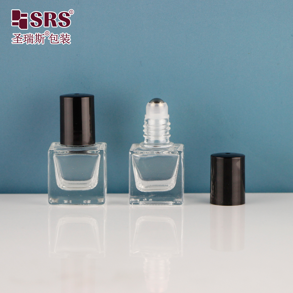 High quality glass vial 6ml square shape essential oil bottles roll 5 ml packaging