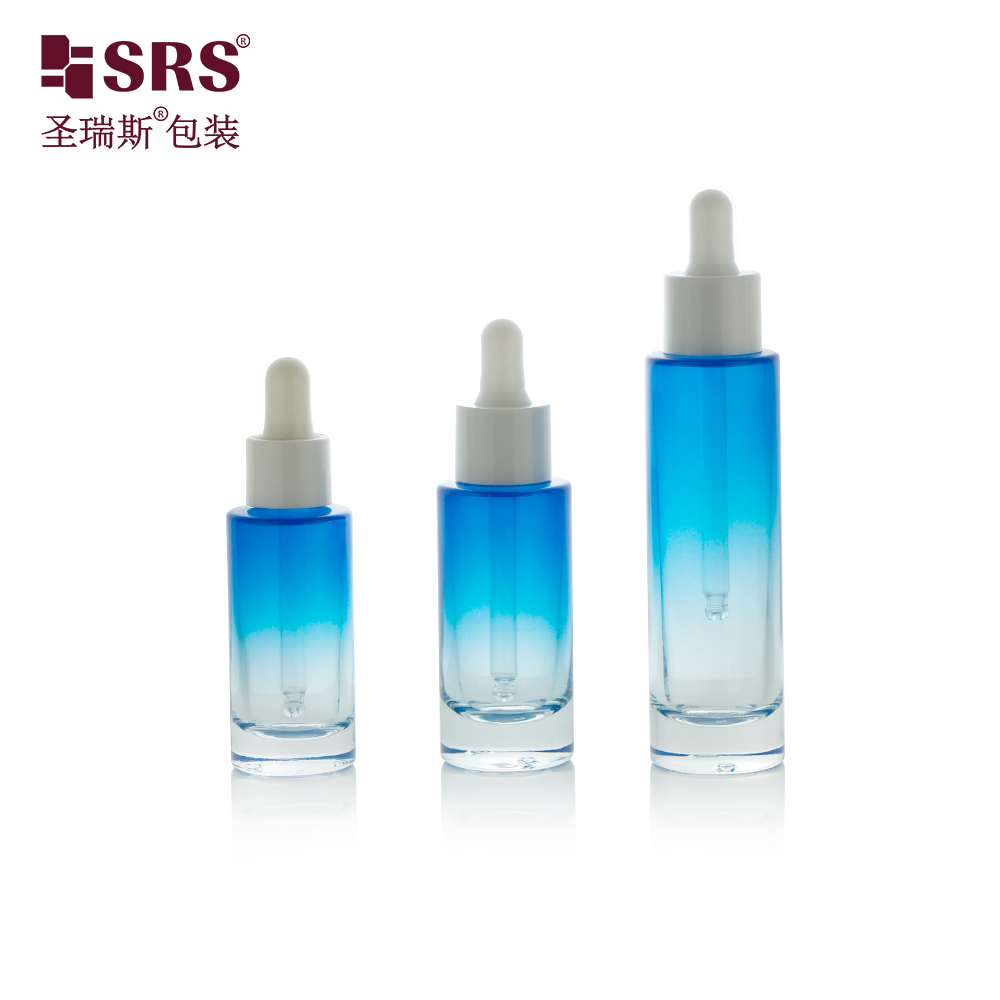 Wholesale 35ml 55ml Round Cosmetic Packaging Empty Serum Lotion Foundation Glass Bottle