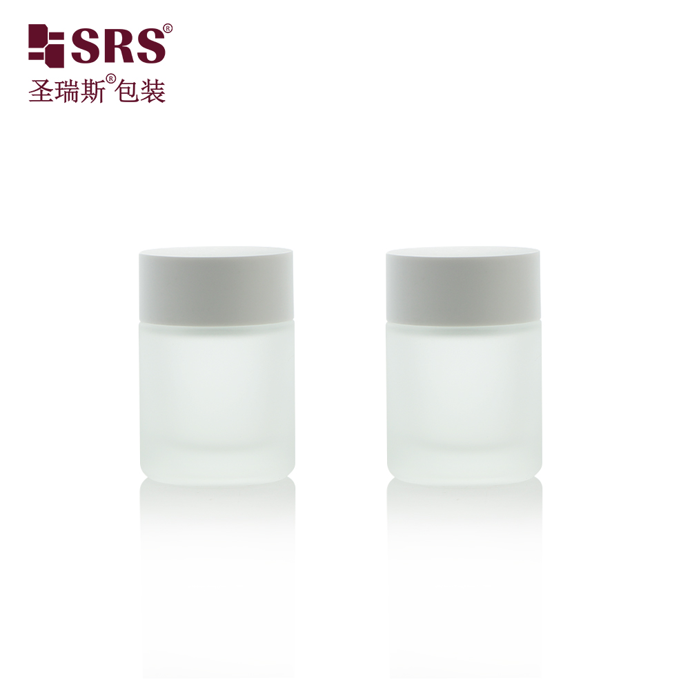 Luxury decoration translucent color frosted 10ml 20ml 30ml glass jar cosmetic