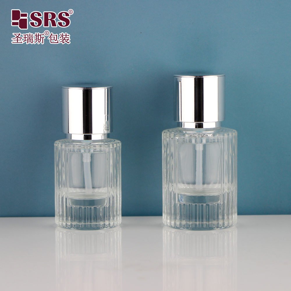 Cosmetic packaging set 30ml 50ml empty glass bottle for lotion with shiny pump