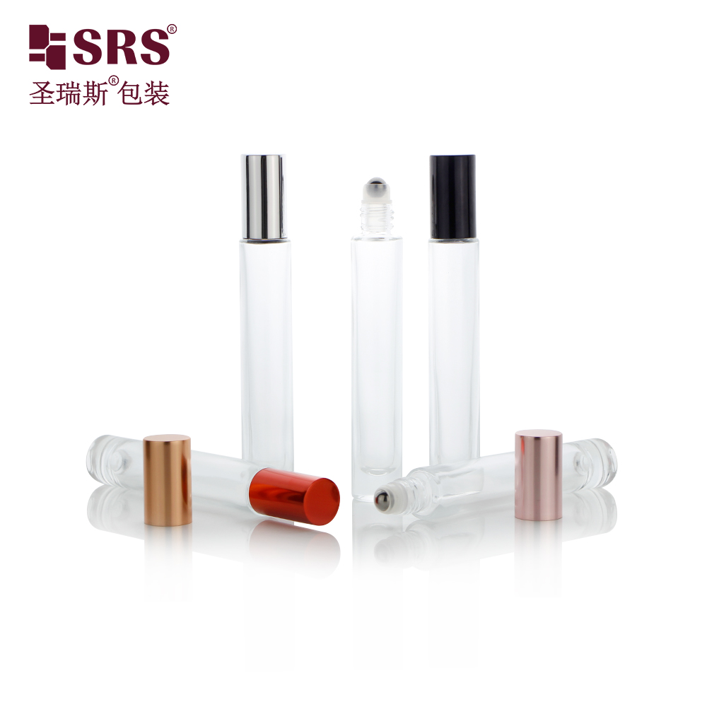 luxury transparent thick wall 10 ml roll on perfume bottle glass