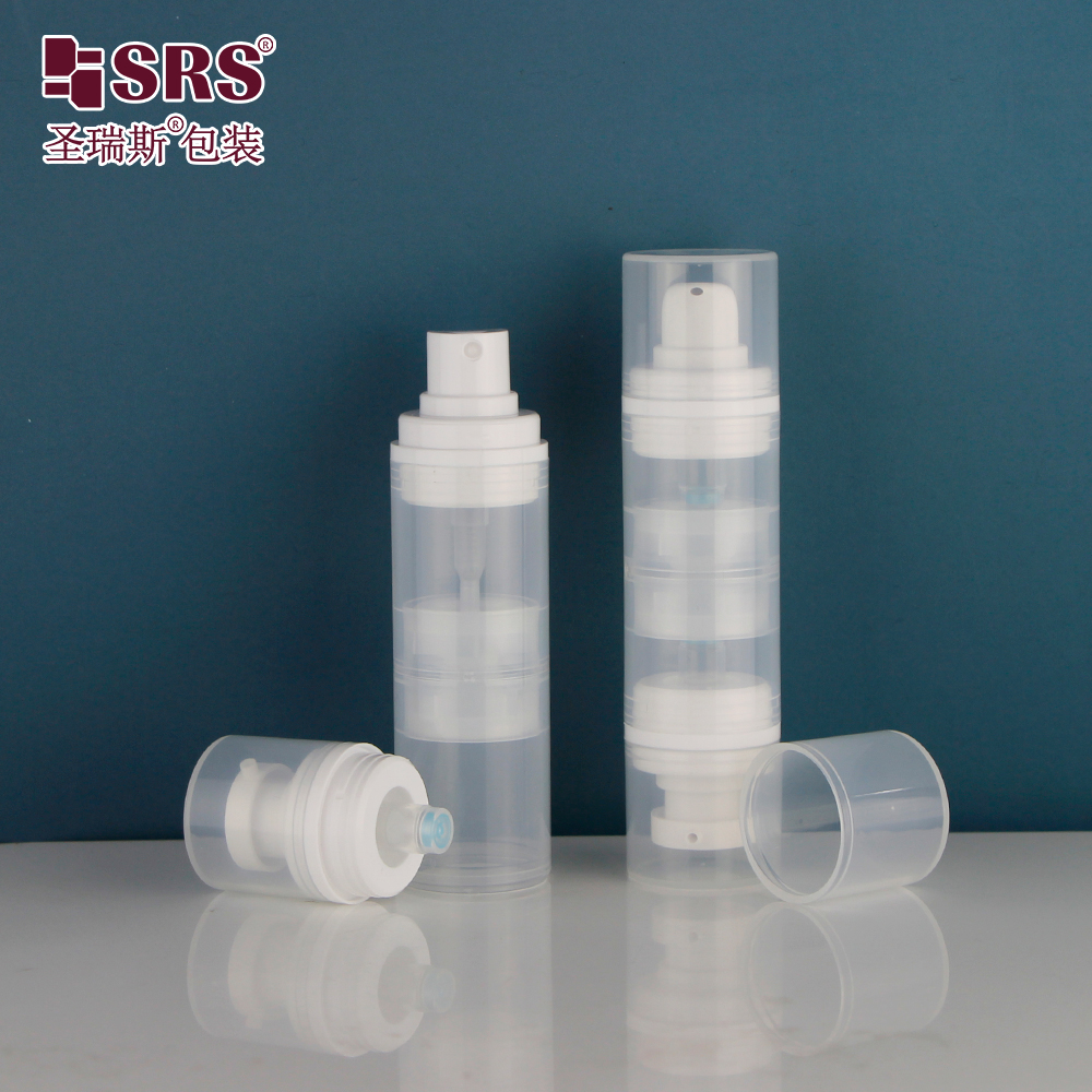 5ml 10ml Empty Wholesale Plastic PP Double End White Airless Pump Bottle
