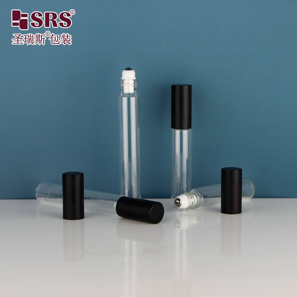In Stock 10ML 15ML Transparent Glass Roll-On Bottles for Cosmetic Perfume Oils