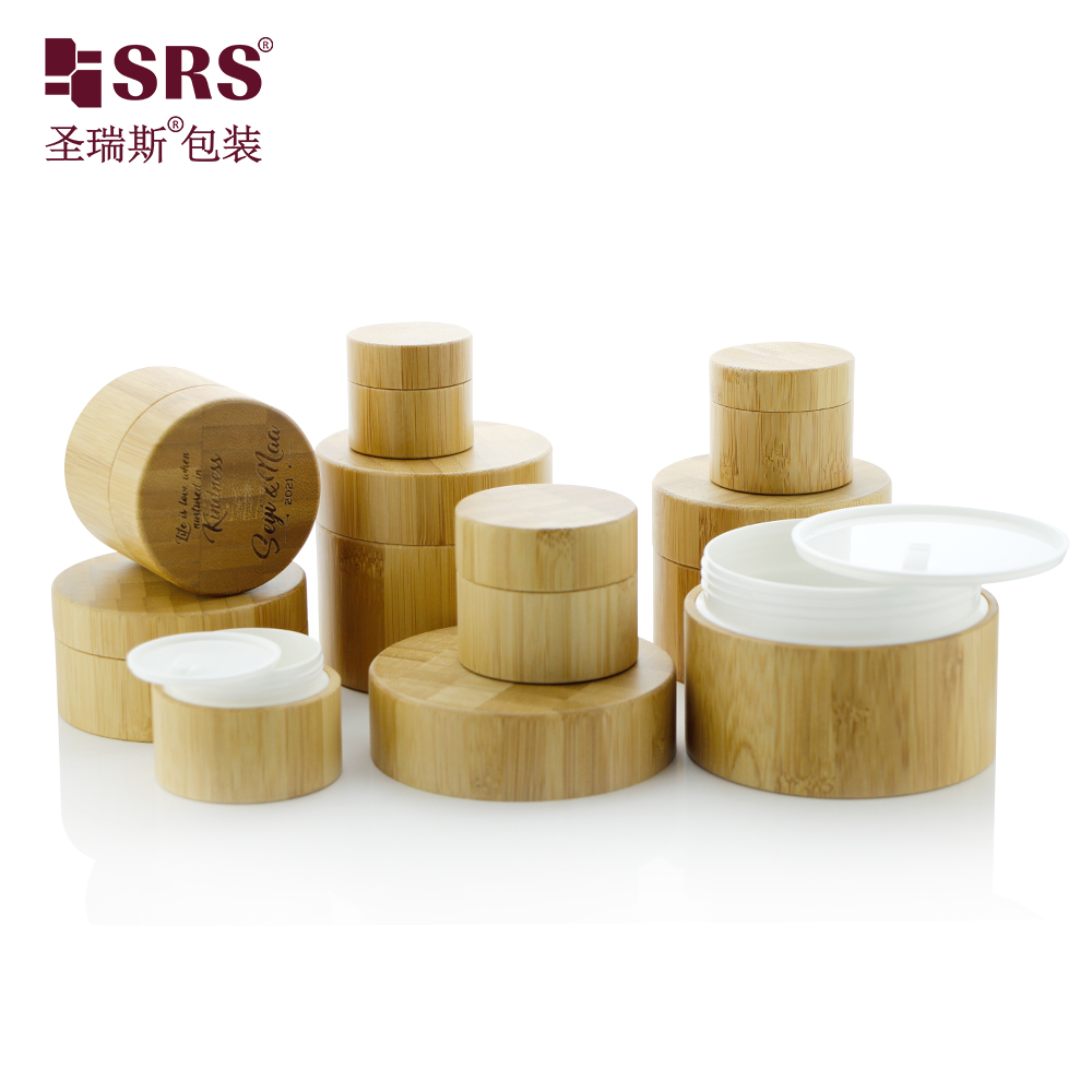 Wholesale RTS 50ml Empty Bamboo Cosmetic Cream Jar With PP Plastic Inner Pot
