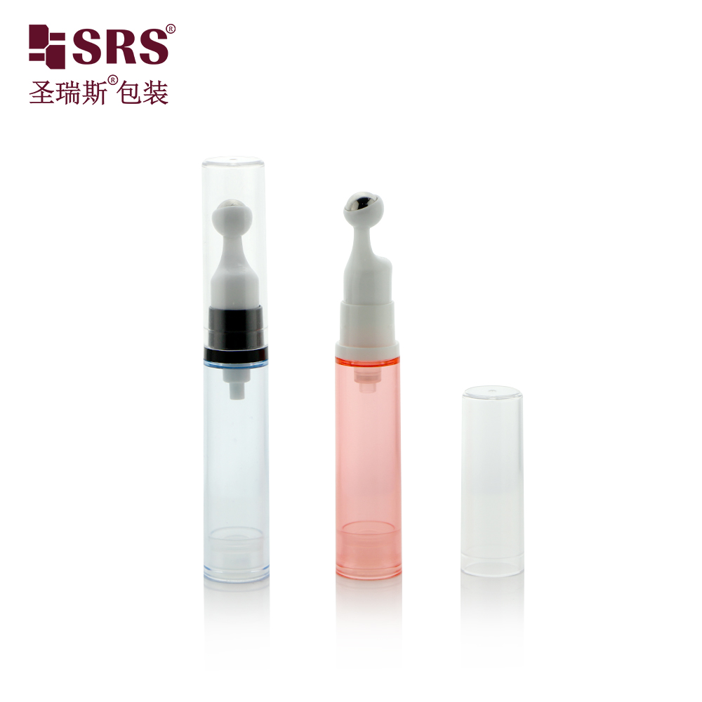 5ml 10ml 12ml 15ml white eye cream airless plastic pump serum roll on bottle eye cream
