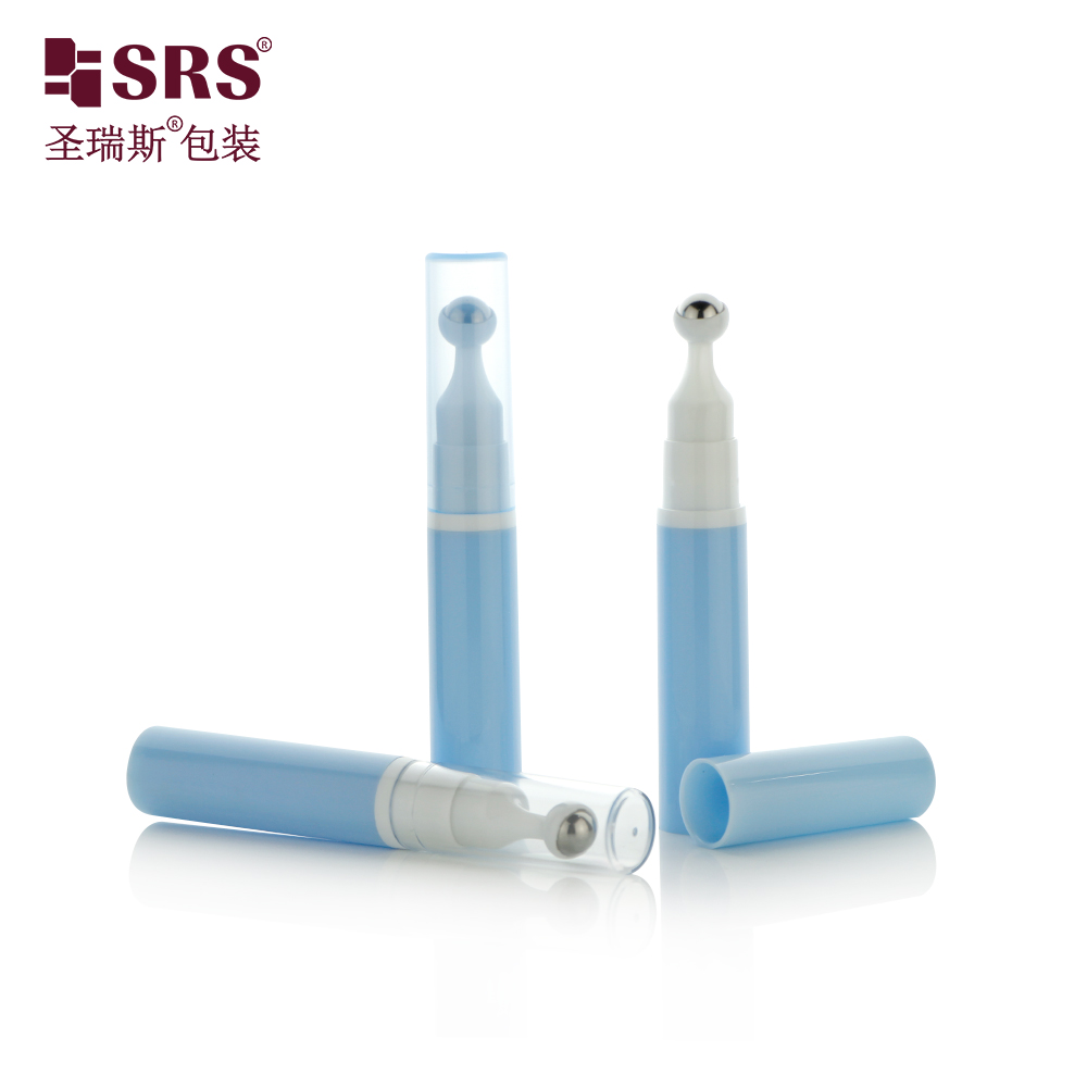 5ml 10ml 12ml 15ml white eye cream airless plastic pump serum roll on bottle eye cream