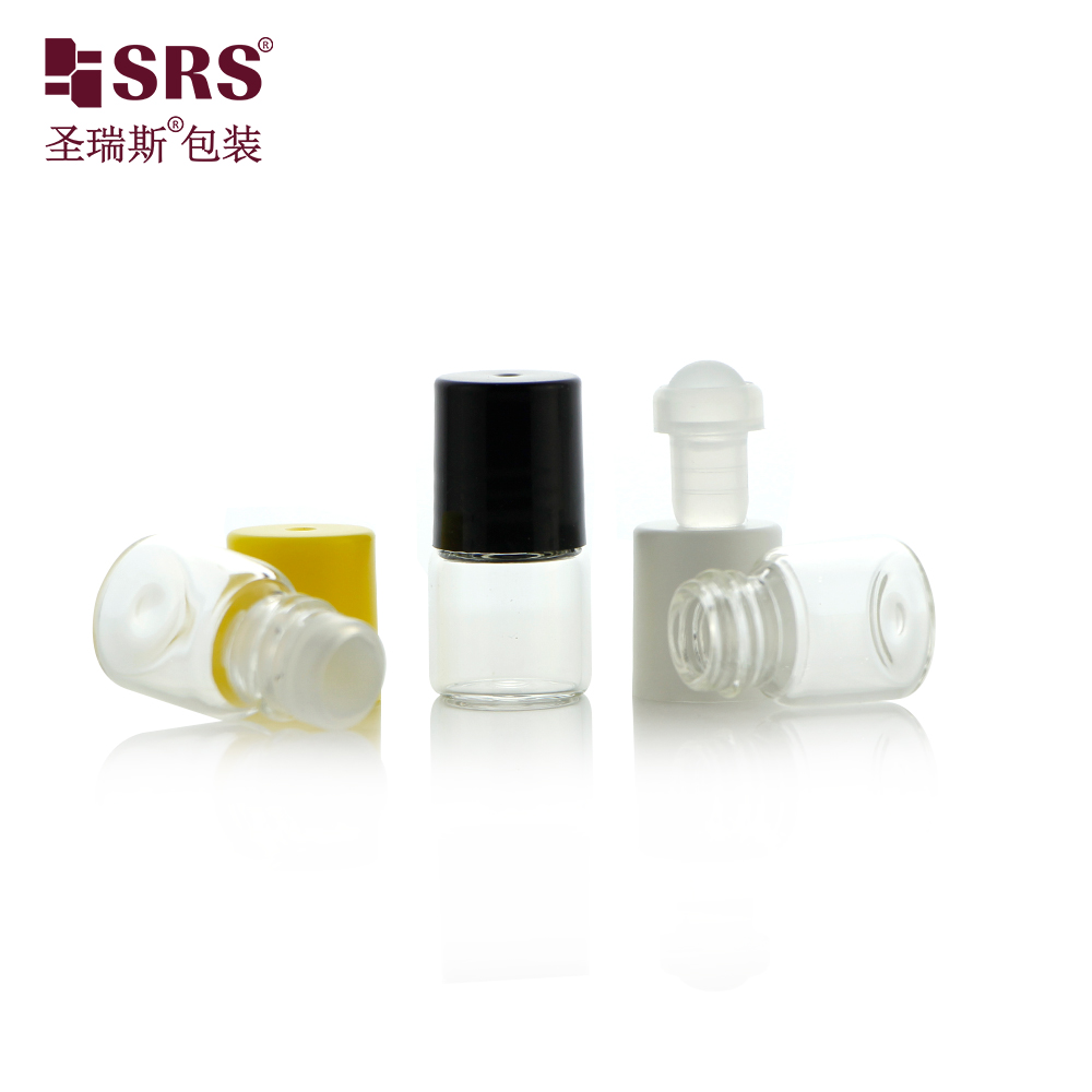 Empty 1ml 2ml 3ml Glass Essential Oil Bottle Amber Transparent Roll On Perfume Vials