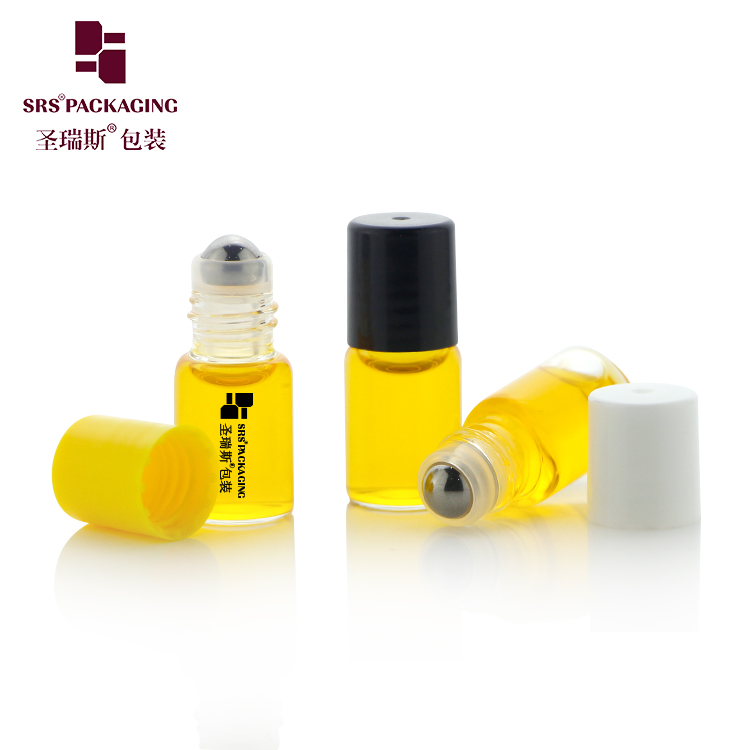Empty 1ml 2ml 3ml Glass Essential Oil Bottle Amber Transparent Roll On Perfume Vials