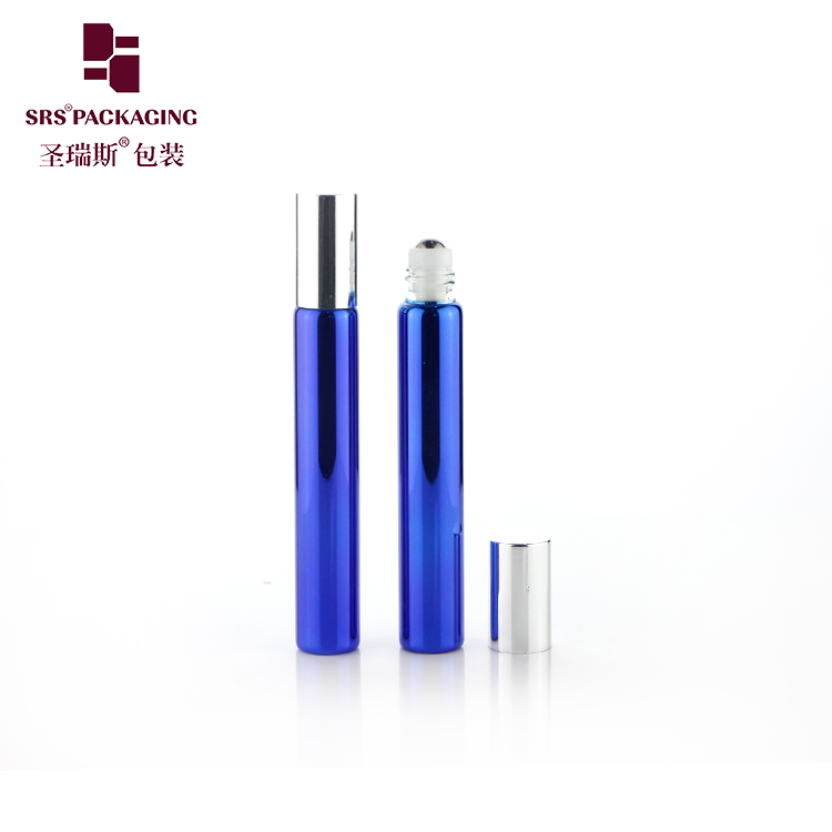 Perfume Essential Oil Amber Roller Bottle 10ml Glass Roll on Bottle with Plastic Lid and Steel Roller Ball